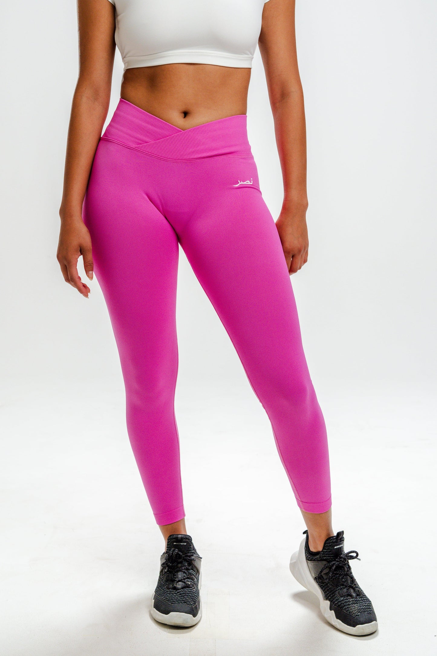 V Waist Scrunch Leggings - Pink - NHASR