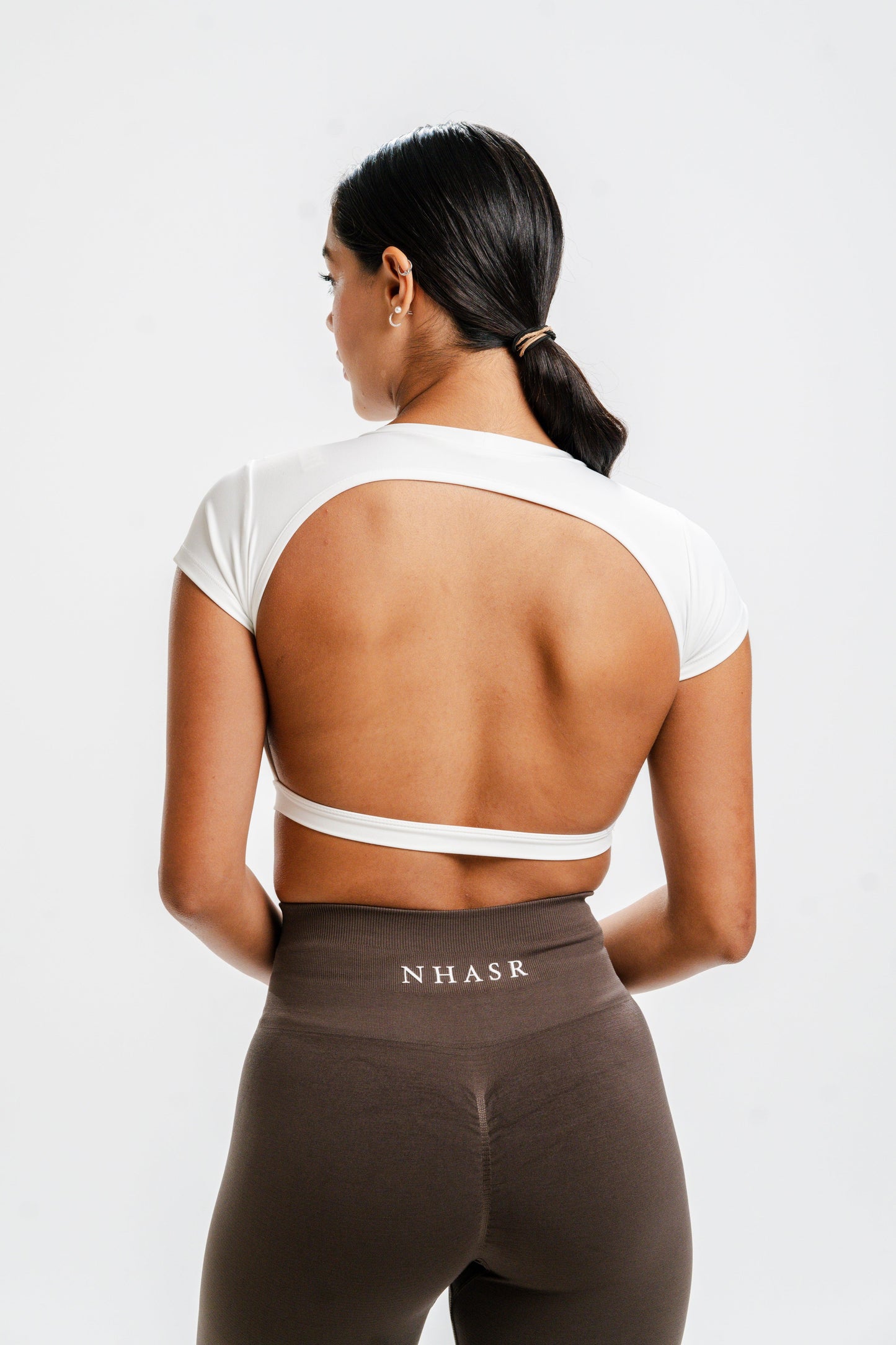 Backless Crop Top - White - NHASR