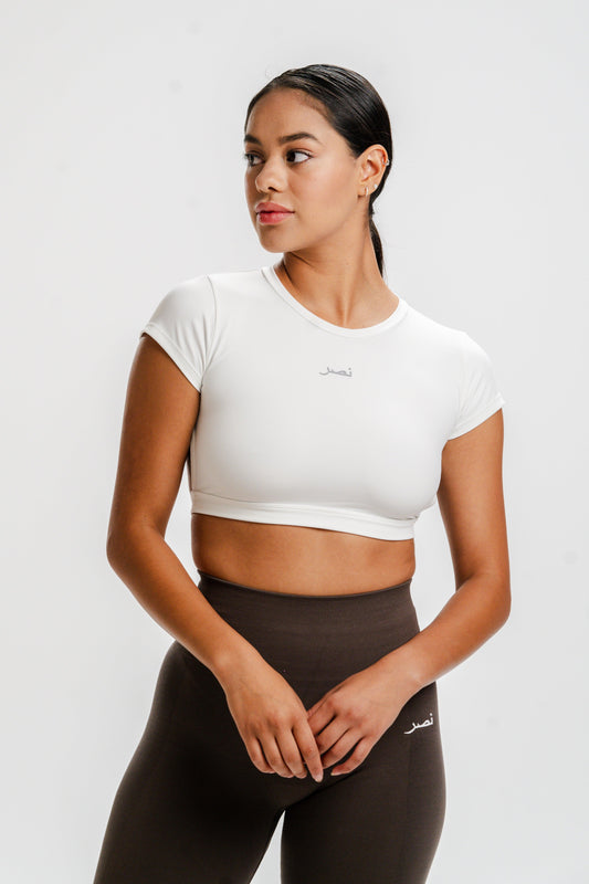 Backless Crop Top - White - NHASR