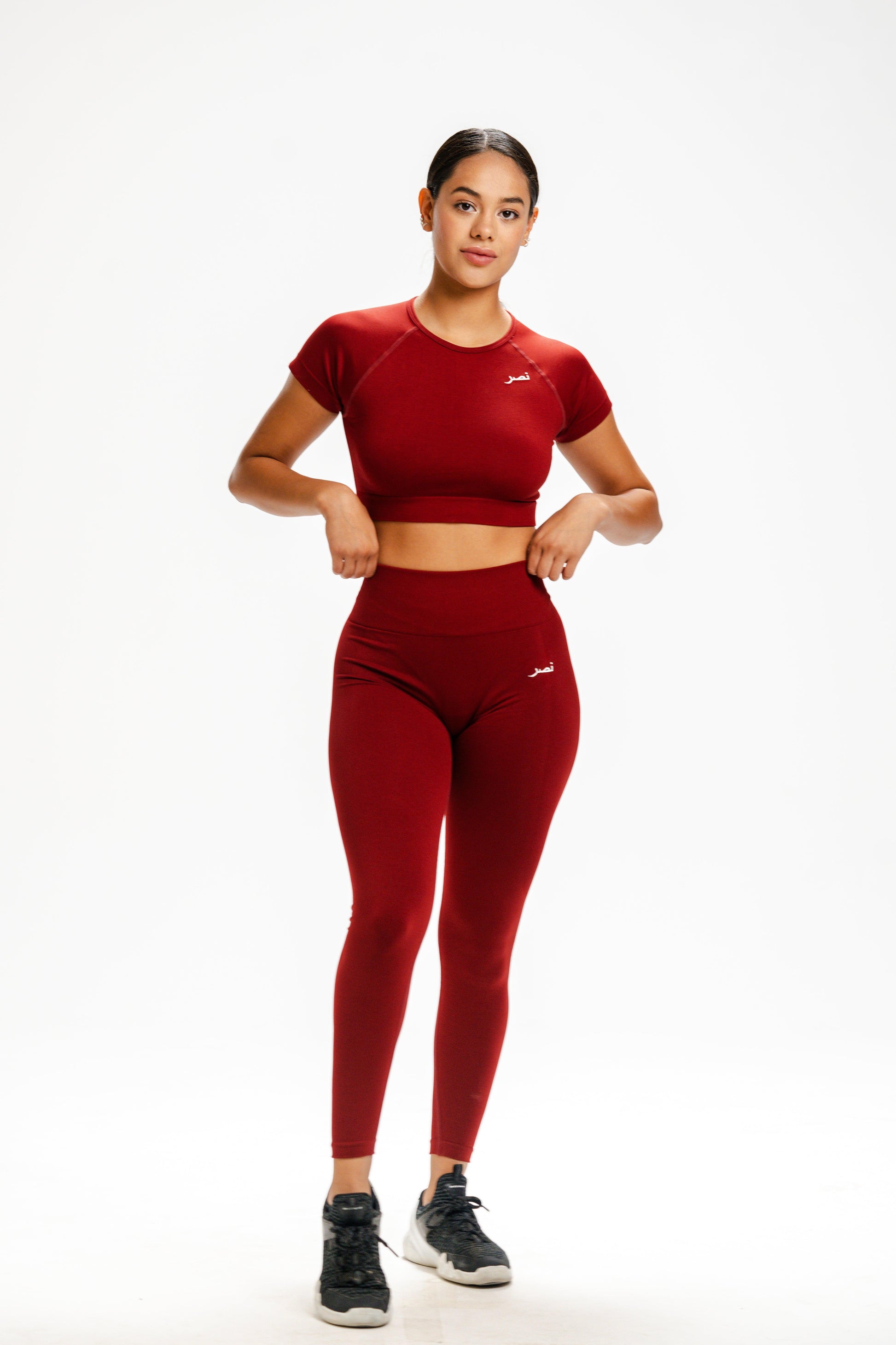 Seamless Scrunch Leggings - Red - NHASR