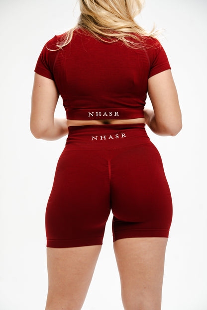 Seamless Scrunch Shorts - Red - NHASR