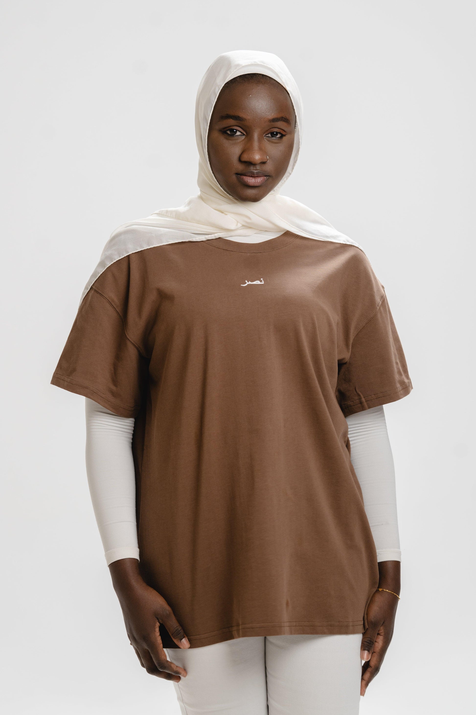 Oversized Tee - Brown - NHASR