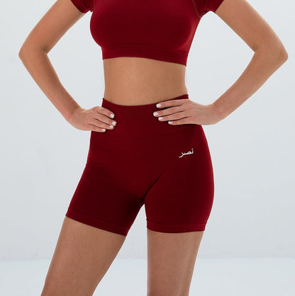 Seamless Scrunch Shorts - Red - NHASR