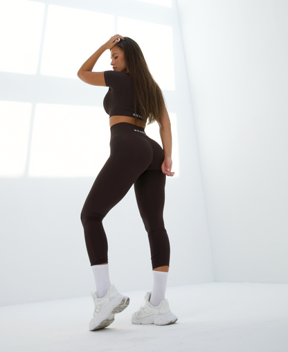 Seamless Scrunch Leggings - Brown