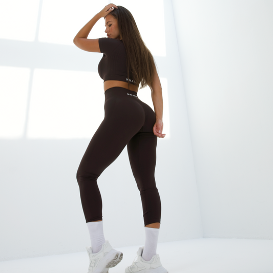 Seamless Scrunch Leggings - Brown