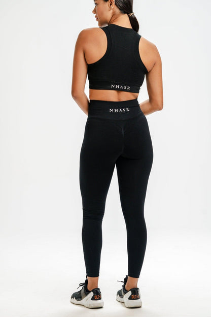 Seamless Scrunch Leggings - Black - NHASR